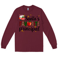 Burgundy santa's favorite principal Long Sleeve Tee - AdoDesignShop