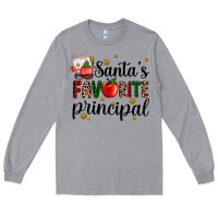 Heather Grey santa's favorite principal Long Sleeve Tee - AdoDesignShop