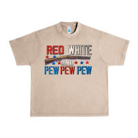 French Oak Red white and pew pew pew Urban Heavy Tee - CowGirlArtShop
