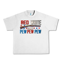 Lunar Rock Red white and pew pew pew Urban Heavy Tee - CowGirlArtShop