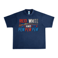 Navy Red white and pew pew pew Urban Heavy Tee - CowGirlArtShop