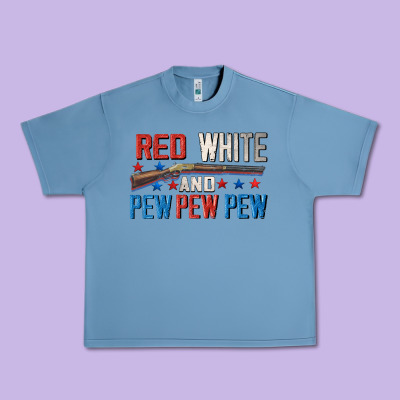 Red White And Pew Pew Pew Urban Heavy Tee Designed By Cowgirlartshop
