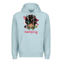 Blue Mist Afro Messy Bun Nursing Bbs Premium Hoodie - BundleAndBundleShop