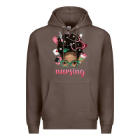 Coffee Afro Messy Bun Nursing Bbs Premium Hoodie - BundleAndBundleShop