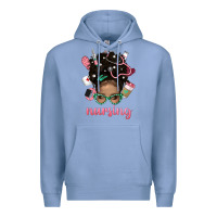 Colony Blue Afro Messy Bun Nursing Bbs Premium Hoodie - BundleAndBundleShop