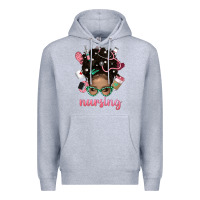 Heather Grey Afro Messy Bun Nursing Bbs Premium Hoodie - BundleAndBundleShop