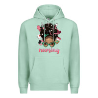 Seafoam Afro Messy Bun Nursing Bbs Premium Hoodie - BundleAndBundleShop