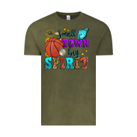 Vintage Olive small town big spirit basketball Vintage Tee - Zillion Design Studio