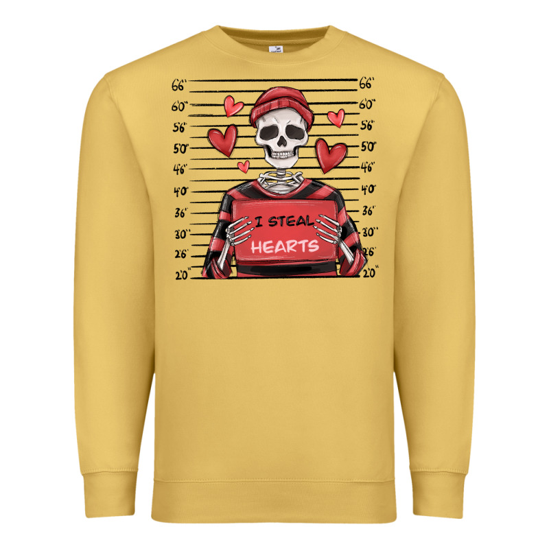 I Steal Hearts Skeleton Valentine's Day Premium Sweatshirt by MaliasSmallBusiness | Teevron