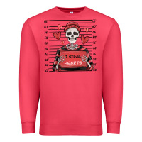 Cardinal i steal hearts skeleton valentine's day Premium Sweatshirt - MaliasSmallBusiness