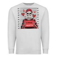 Dove Grey i steal hearts skeleton valentine's day Premium Sweatshirt - MaliasSmallBusiness