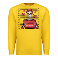 Lemon i steal hearts skeleton valentine's day Premium Sweatshirt - MaliasSmallBusiness