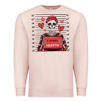 Pale Pink i steal hearts skeleton valentine's day Premium Sweatshirt - MaliasSmallBusiness