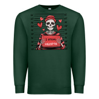 Sports Green i steal hearts skeleton valentine's day Premium Sweatshirt - MaliasSmallBusiness
