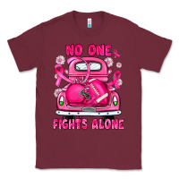 Burgundy breast cancer no one fights alone truck football Classic Tee - JahusDesignShop