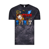 Cloud Black small town big spirit baseball Vintage Tee - Zillion Design Studio