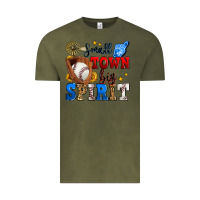 Vintage Olive small town big spirit baseball Vintage Tee - Zillion Design Studio