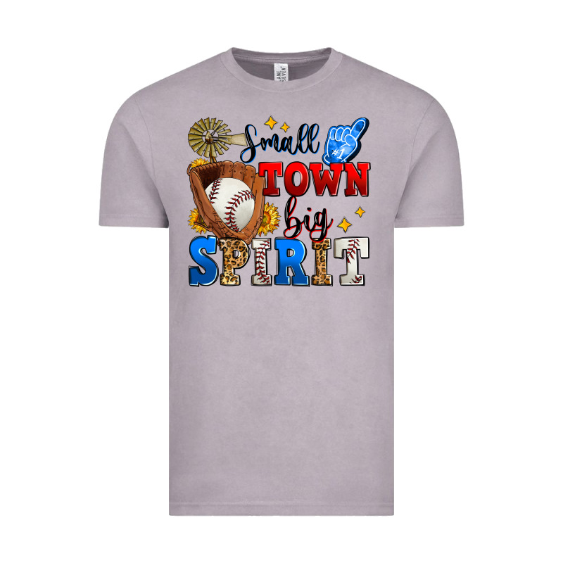 Small Town Big Spirit Baseball Vintage Tee by Zillion Design Studio | Teevron