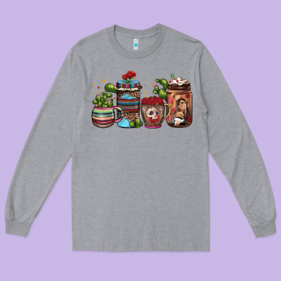 Mexican Coffee Long Sleeve Tee Designed By Jahusdesignshop