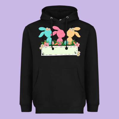 Easter Bunny Trio Heavyweight Hoodie Designed By Maliassmallbusiness