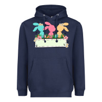 Navy easter bunny trio Heavyweight Hoodie - MaliasSmallBusiness