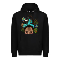 Black Lake Camping Afro Messy Bun Bbs Premium Hoodie - BundleAndBundleShop