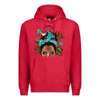 Cardinal Lake Camping Afro Messy Bun Bbs Premium Hoodie - BundleAndBundleShop