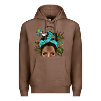 Chestnut Lake Camping Afro Messy Bun Bbs Premium Hoodie - BundleAndBundleShop