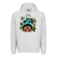Dove Grey Lake Camping Afro Messy Bun Bbs Premium Hoodie - BundleAndBundleShop