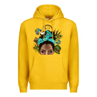 Lemon Lake Camping Afro Messy Bun Bbs Premium Hoodie - BundleAndBundleShop