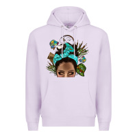 Lilac Lake Camping Afro Messy Bun Bbs Premium Hoodie - BundleAndBundleShop