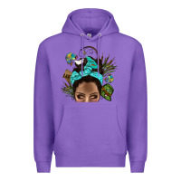 Purple Lake Camping Afro Messy Bun Bbs Premium Hoodie - BundleAndBundleShop