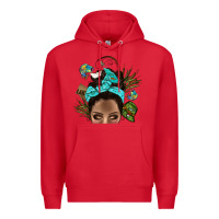 Red Lake Camping Afro Messy Bun Bbs Premium Hoodie - BundleAndBundleShop