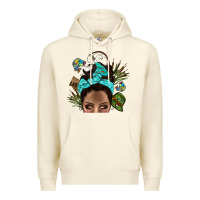 Sandshell Lake Camping Afro Messy Bun Bbs Premium Hoodie - BundleAndBundleShop