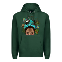 Sports Green Lake Camping Afro Messy Bun Bbs Premium Hoodie - BundleAndBundleShop