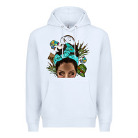 White Lake Camping Afro Messy Bun Bbs Premium Hoodie - BundleAndBundleShop