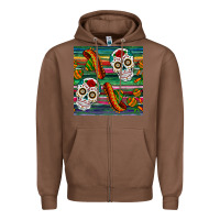 Chestnut sugar skull seamless pattern Zipper Hoodie - BundleAndBundleShop