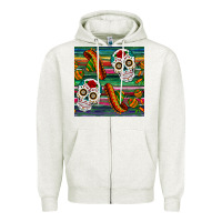 Sugar Skull Seamless Pattern Zipper Hoodie | Teevron