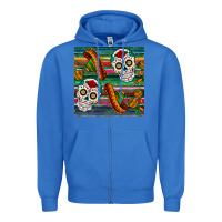 True Royal sugar skull seamless pattern Zipper Hoodie - BundleAndBundleShop