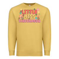 Antique Gold little miss threenager Premium Sweatshirt - MaliasSmallBusiness