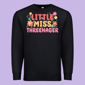 Little Miss Threenager Premium Sweatshirt Designed By Maliassmallbusiness