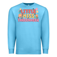 Ocean Blue little miss threenager Premium Sweatshirt - MaliasSmallBusiness