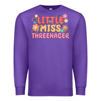 Purple little miss threenager Premium Sweatshirt - MaliasSmallBusiness