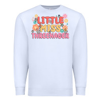 White little miss threenager Premium Sweatshirt - MaliasSmallBusiness