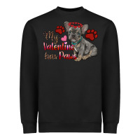 Black my valentine has paws french bulldog Heavyweight Sweatshirt - RanaPortraitStore