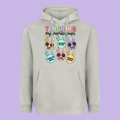 Teahing My Favorite Peeps Heavyweight Hoodie Designed By Maliassmallbusiness