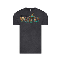 Vintage Black you are worthy cross Vintage Tee - BarkalooDesign