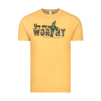 Vintage Mustard you are worthy cross Vintage Tee - BarkalooDesign