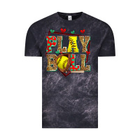 Cloud Black play ball softball Vintage Tee - Zillion Design Studio