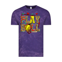 Cloud Purple play ball softball Vintage Tee - Zillion Design Studio
